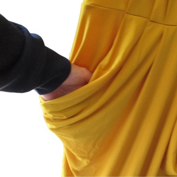 BCBG Gold Long Stretchy Summer Dress - Picture 8 of 10